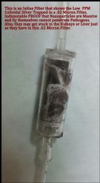 Low PPM Nanoparticle Colloidal Silver Stuck in filter ... (Click to enlarge)