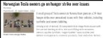 Norwegian Tesla owners go on hunger strike over issues ... (Click to enlarge)