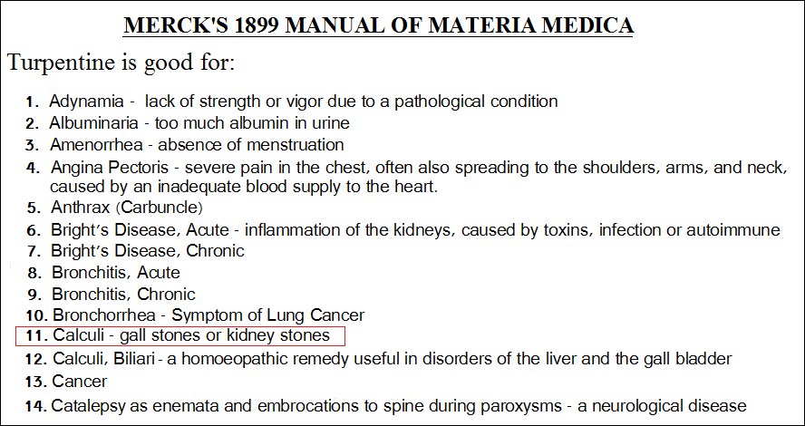 Image: TURPENTINE IS GOOD FOR GALL STONESx KIDNEY STONES