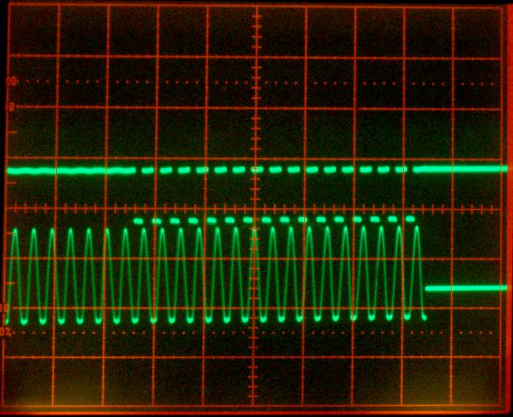 Image: Scope image of F-Scan2 sampling signal at 1360Hz Image: Scope image of F-Scan2 sampling signal at 1360Hz